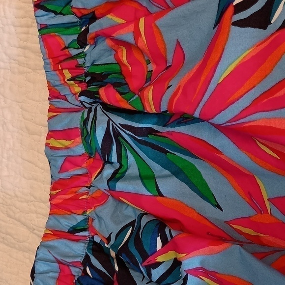 Tabitha Brown X Target 100% Cotton Tiered Tropical Print Skirt in Blue & Red-1X - Picture 7 of 8